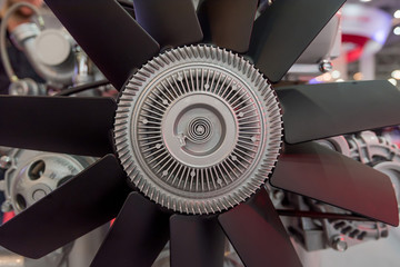 Close-up shot of engine fan