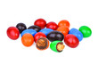 Colorful of chocolate candies stuffed with nuts isolated on whit