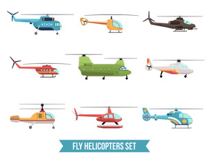 Sticker - Flying Helicopters Set