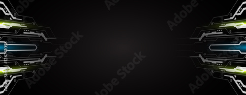 abstract technology frame digital cyber design pattern background Canvas Print