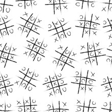 Seamless Repeating Pattern Of The Game Tic Tac Toe.Vector