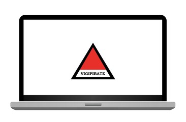 Canvas Print - Alerte Vigipirate dans un ordinateur portable	