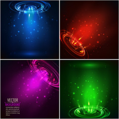 Wall Mural - Set of glowing beam. Abstract vector background.