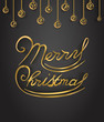 Merry Christmas gold glitter lettering