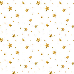Wall Mural - stars seamless pattern gold and white retro background. abstract bright golden design for wallpaper,