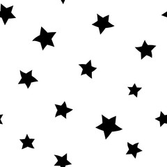 Wall Mural - star seamless pattern. hand drawn retro background. chaotic elements. cartoon abstract shape texture