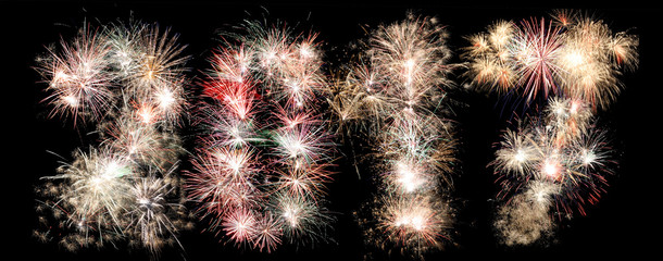 New year fireworks frame background