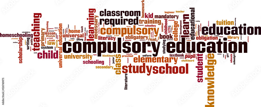 Compulsory education word cloud concept. Vector illustration Stock ...