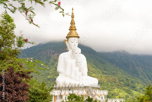 Five white Buddha image in Phetchabun, Thailand. Canvas Print