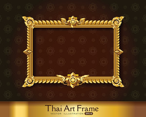 Wall Mural - Thai art pattern vector set,frame