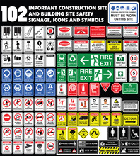 Building Site, Construction Environments, Hazard Warning Attenti