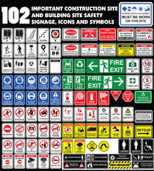 Building site, construction environments, Hazard warning attenti