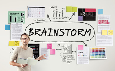 Wall Mural - brainstorm inspiration ideas analysis concept