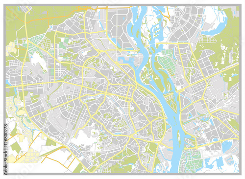 Zdjęcie XXL Mapa miasta Kijowa. Plan miasta