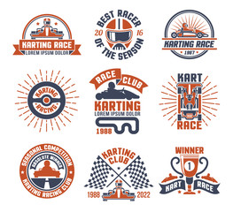 Poster - Karting Motor Race Logo Emblem Set