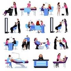 Canvas Print - Beauty Salon People Set 