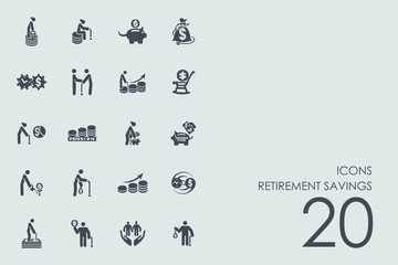 Canvas Print - Set of retirement savings icons