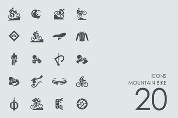 Canvas Print - Set of mountain bike icons