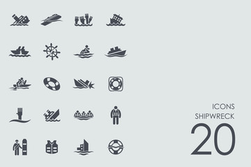 Wall Mural - Set of shipwreck icons