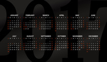 2017 Year Color Calendar Template. Flat Design Template