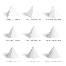3d Pyramids Template. Realistic With Shadow