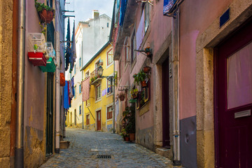  Typical traditional portuguese street in Lisbon, Portugal