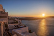 Beautiful view on the bay during sunset. Travel concept. Romantic Santorini island during sunset, Greece, Europe.