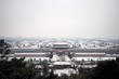 The forbidden city in Beijing.  snow-covered Forbidden City
