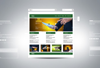 Web page on screen