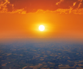 Canvas Print - sunrise or sunset, bird's-eye view