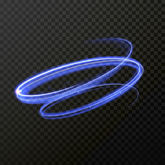 Wall Mural - neon blue fire swirl spiral vector light trail trace