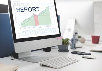 Wall Mural - report graphs business marketing goals concept