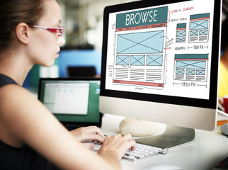 Wall Mural - browse browser connect internet layout concept