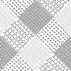 Wall Mural - Monochrome seamless hipster vector pattern