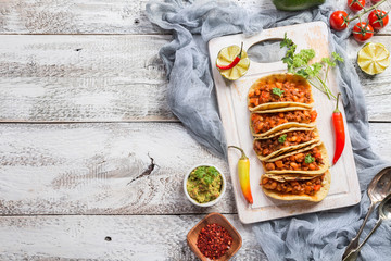 Wall Mural - Mexican tacos with meat