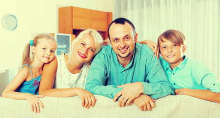 Wall Mural - Positive family with two kids