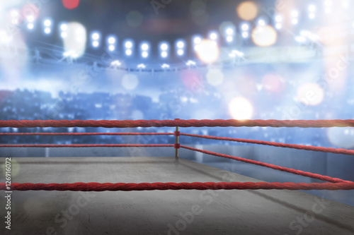 Plakat Pusty ring bokserski z czerwonymi linami do zapałek