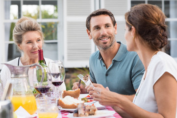 Family having lunch