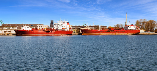 Wall Mural - LPG tankers in port of Gdynia, Poland.