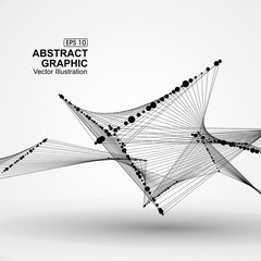 Wall Mural - Point flow line pattern composed of.