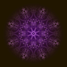 Purple Circular Pattern With Transparent Edge Over Black Backgro