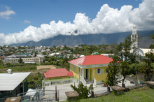 View Over Colonial Town Of Cilaos On La Reunion Island