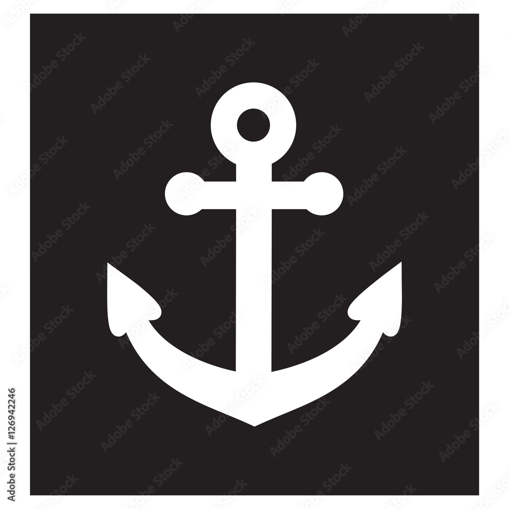 Anchor icon black background Stock Vector | Adobe Stock