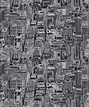 Hand Drawn Seamless Pattern With Big City New York. Vector Vintage Illustration With NYC Architecture, Skyscrapers, Megapolis, Buildings, Downtown.