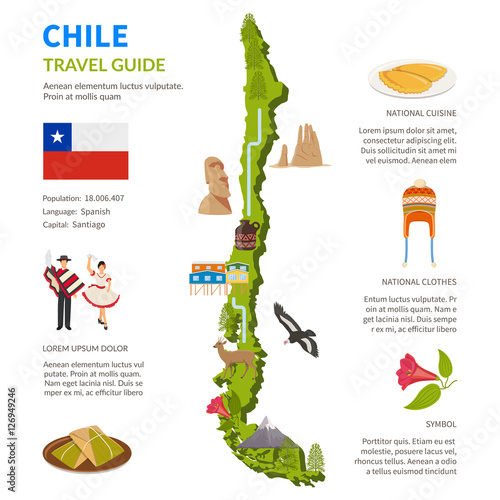 Fotografia Chile Infographics Layout With Map
