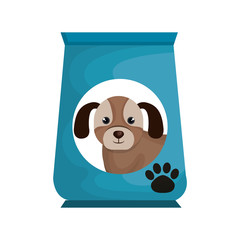 Poster - dog bag food mascot vector illustration design