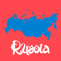 Wall Mural - Russia. Abstract vector background with lettering and map
