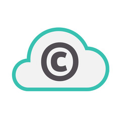 Poster - Isolated cloud icon with    the  copyright sign