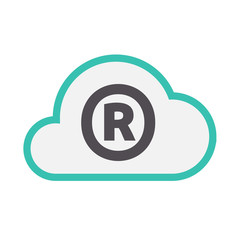 Canvas Print - Isolated cloud icon with    the registered trademark symbol