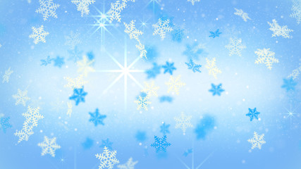 Wall Mural - blue festive snowflakes and stars